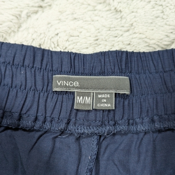 Vince Shorts Women's M Blue Navy Cupro Cotton Tie Waist Comfy Casual Pockets 4.5 - Picture 6 of 8